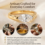 🔥 LAST DAY 90% OFF:  Anti-Spin VVS1 Flawless Moissanite East-to-West Marquise Ring in 14K Gold