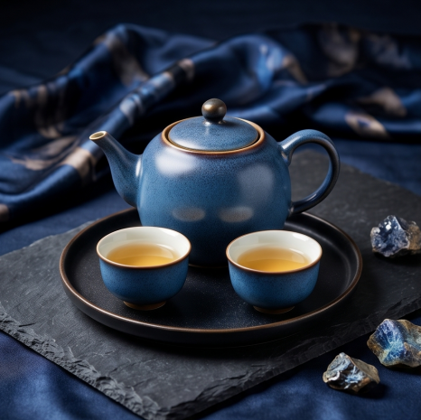 Speckled Cobalt Ceramic Tea Set