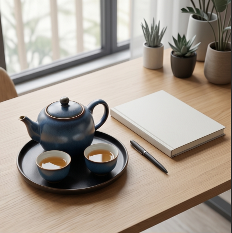 Speckled Cobalt Ceramic Tea Set