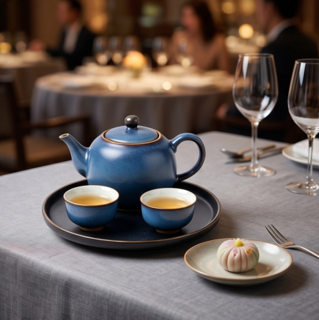 Speckled Cobalt Ceramic Tea Set