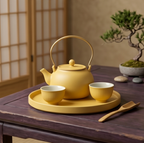 Matte Sunflower Yellow Top-Handle Tea Set