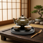 Mottled Olive Ceramic Tea Set