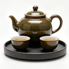 Mottled Olive Ceramic Tea Set