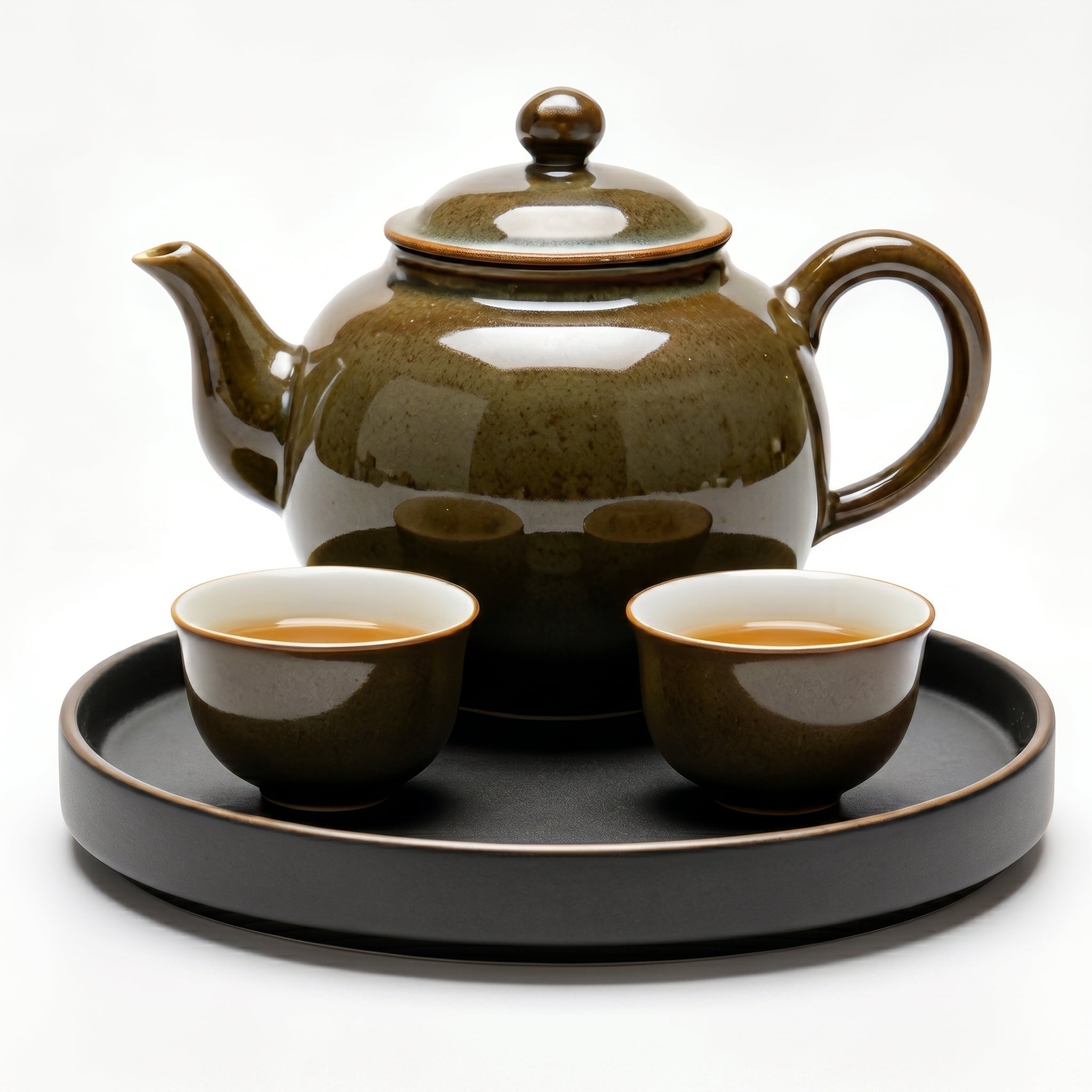 Mottled Olive Ceramic Tea Set