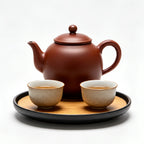 Matte Terracotta and Bamboo Tea Set
