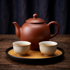 Matte Terracotta and Bamboo Tea Set