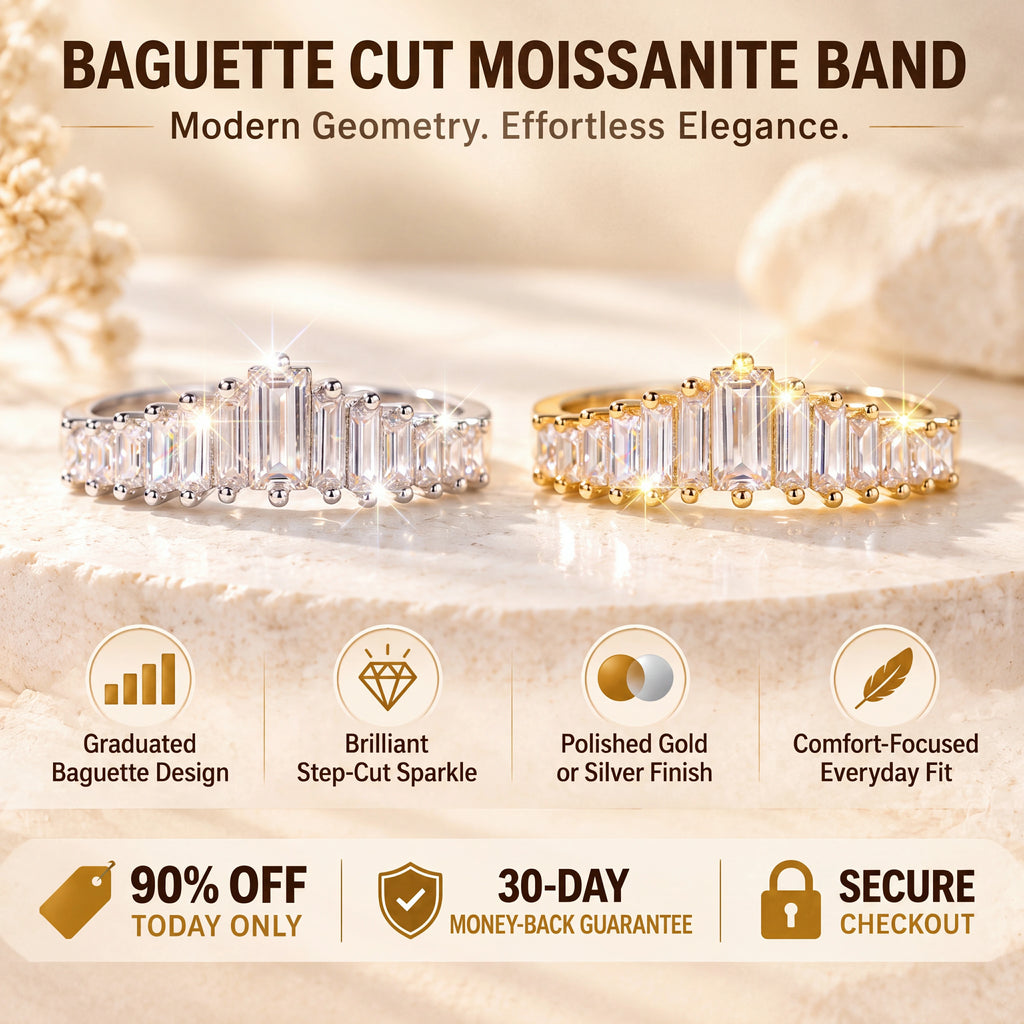 Graduated Baguette Moissanite Band — 1主图