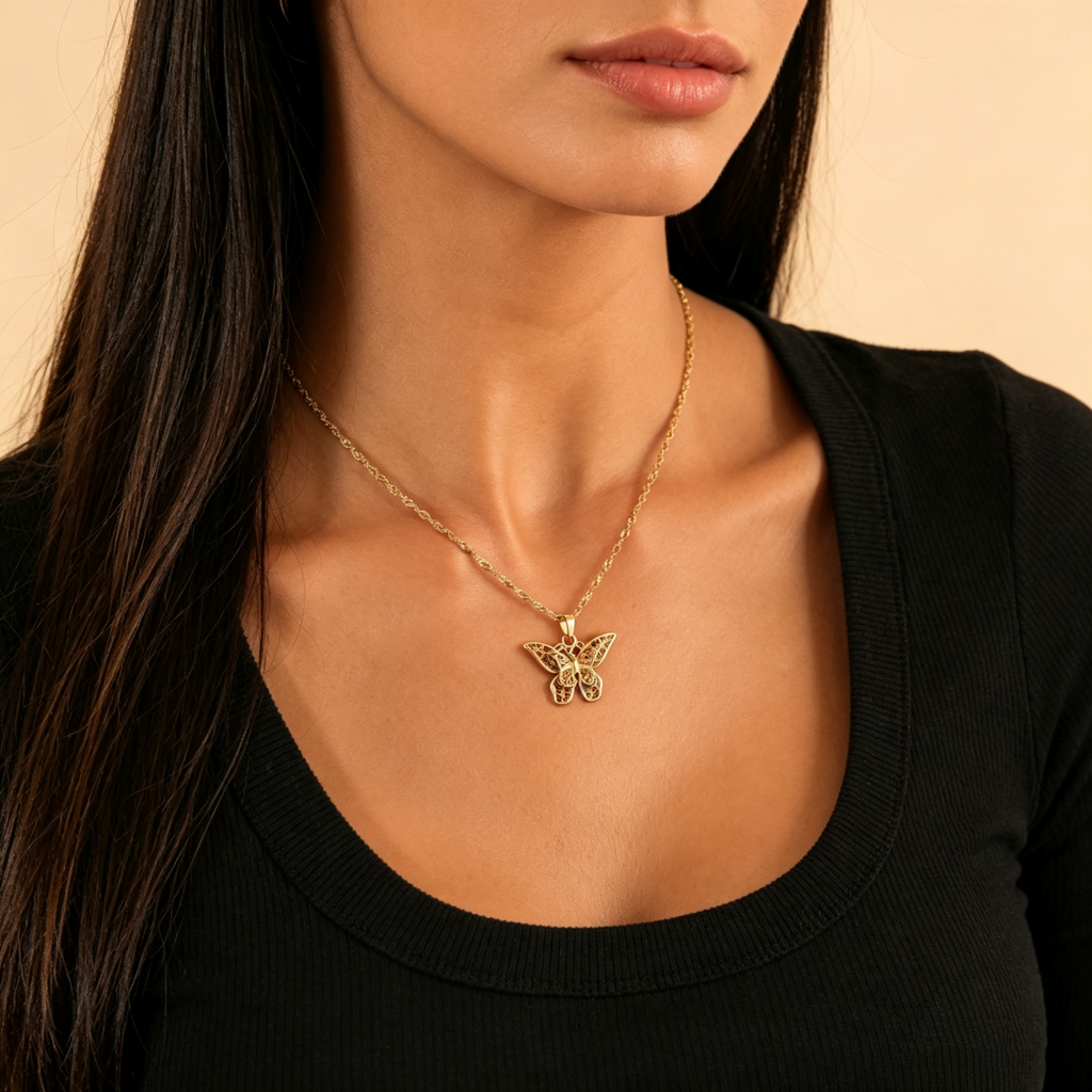 Butterfly Glow Pendant Necklace