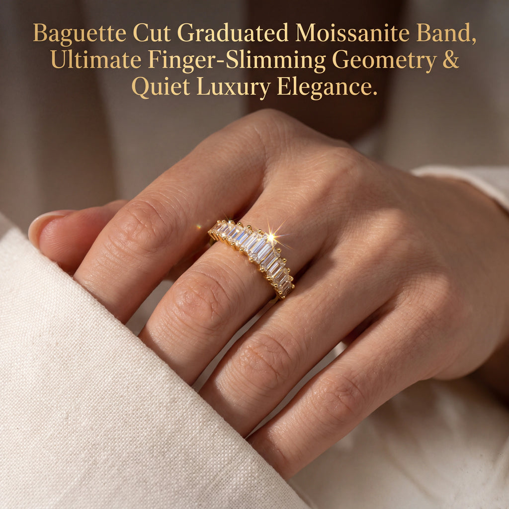 Graduated Baguette Moissanite Band — 2