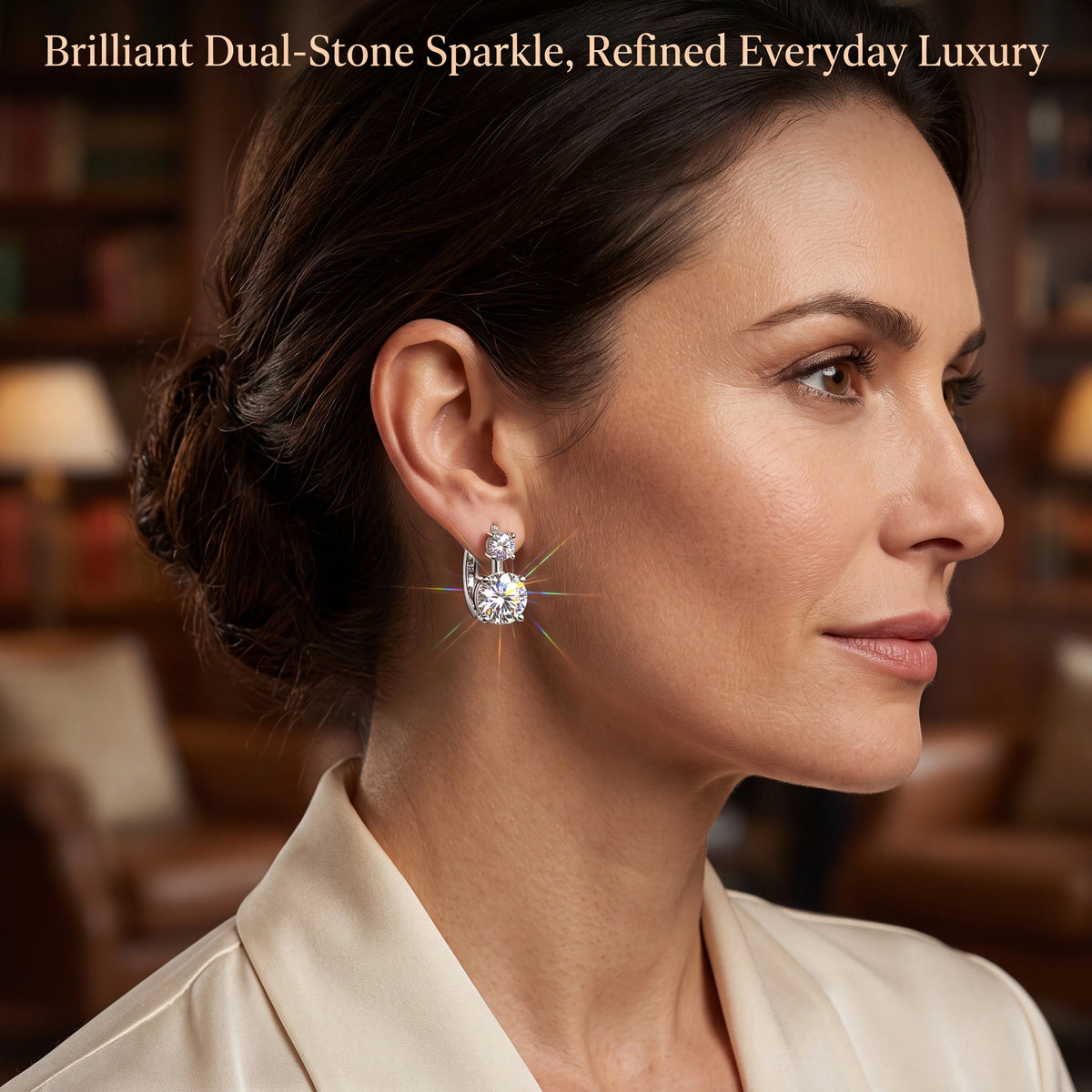 🚨 90% OFF (Today Only): The Brilliant Dual-Stone Huggie Earrings