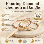🔥🔥 LAST DAY 90% OFF : Floating Diamond Geometric Bangle – Timeless Luxury &amp; Kinetic Brilliance