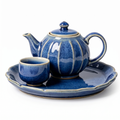 Fluted Sapphire Ceramic Solo Tea Set