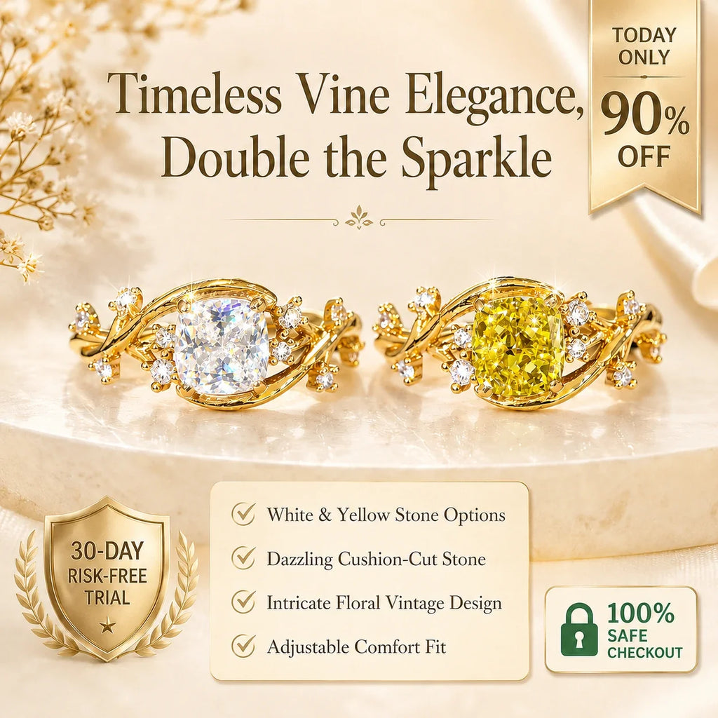 🔥 LAST DAY 90% OFF : The Vintage "Secret Garden" Cushion-Cut Moissanite Ring