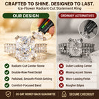 Ice-Flower Radiant Moissanite Ring — 3