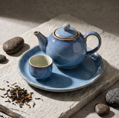 Speckled Sky Ceramic Solo Tea Set