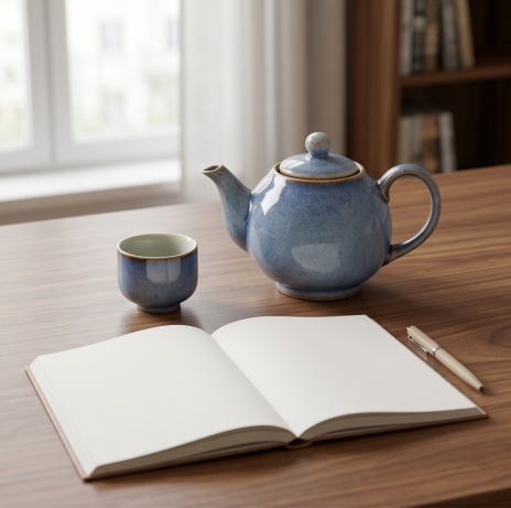 Speckled Sky Ceramic Solo Tea Set