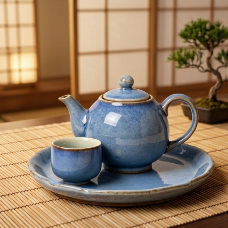 Speckled Sky Ceramic Solo Tea Set