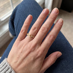 Linked Elegance with a Touch of Moissanite Sparkle — natural wearing view