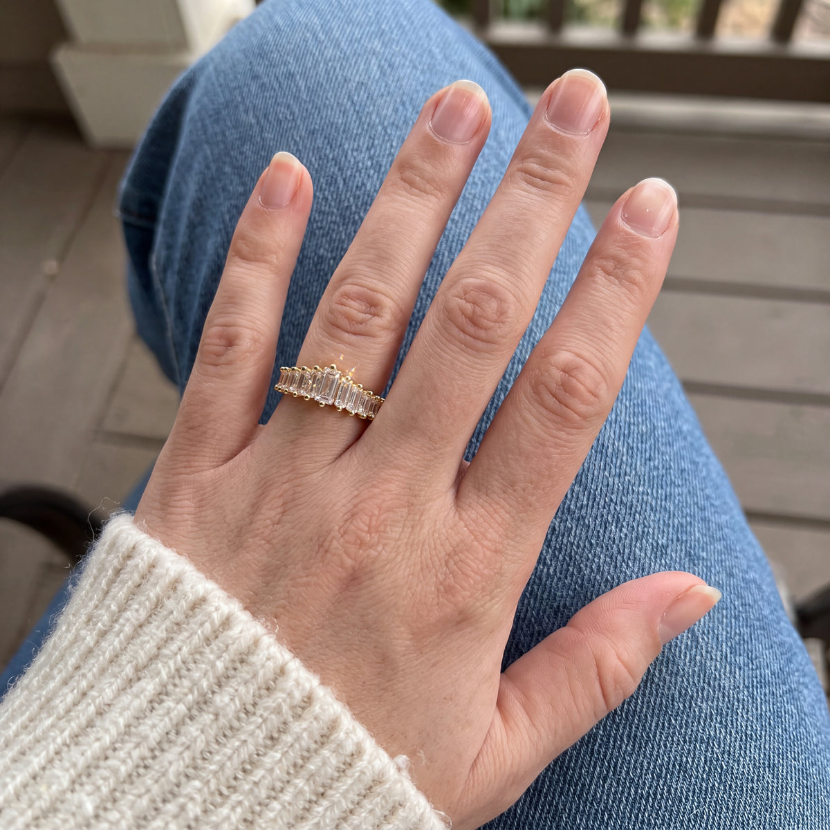 Graduated Baguette Moissanite Band — 4