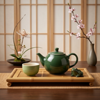 Two-Tone Evergreen Ceramic Solo Tea Set