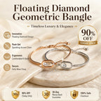 🔥🔥 LAST DAY 90% OFF : Floating Diamond Geometric Bangle – Timeless Luxury &amp; Kinetic Brilliance