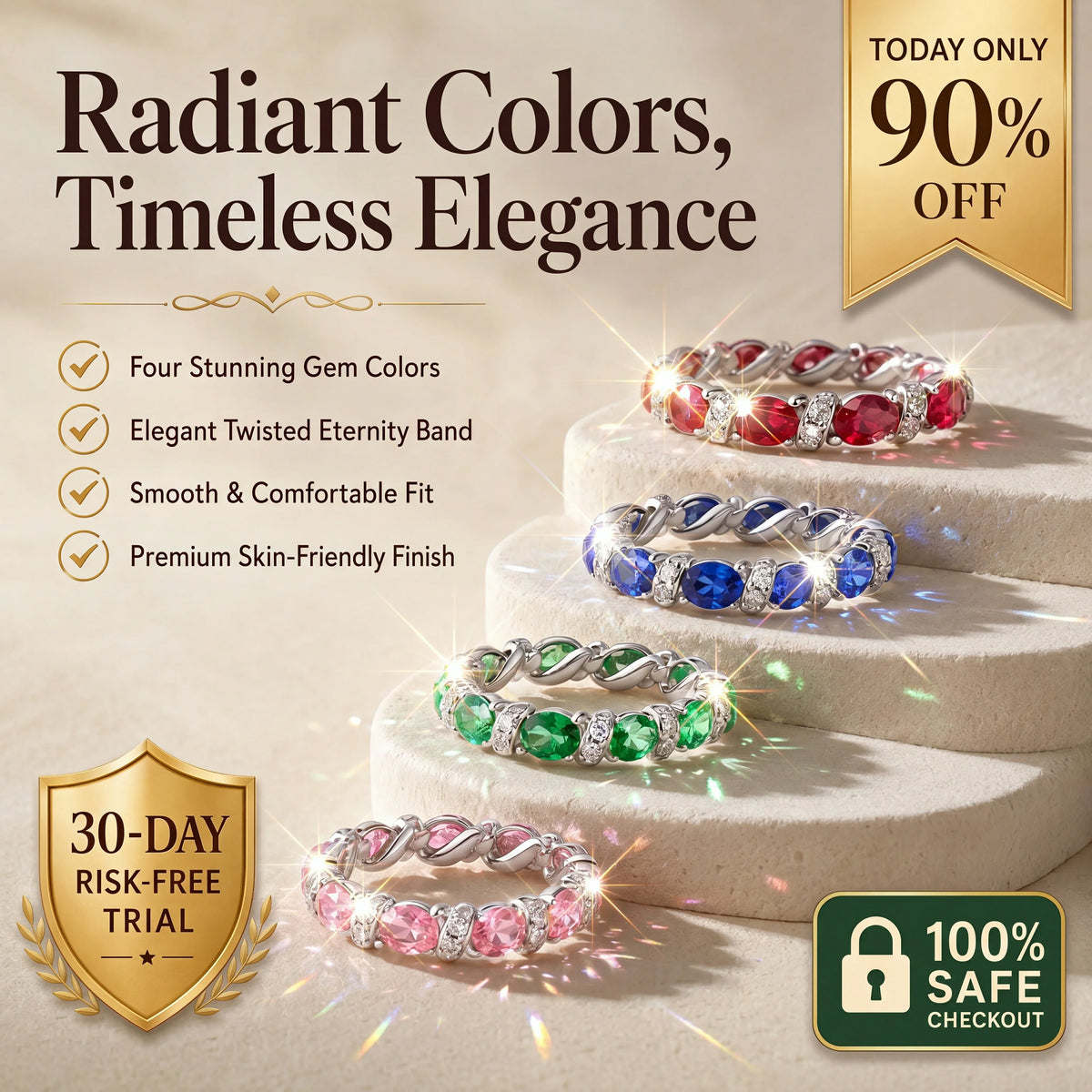 🔥 LAST DAY 90% OFF : Elevate Your Everyday with the Handcrafted Twisted Eternity Lab-Grown Gemstone Ring