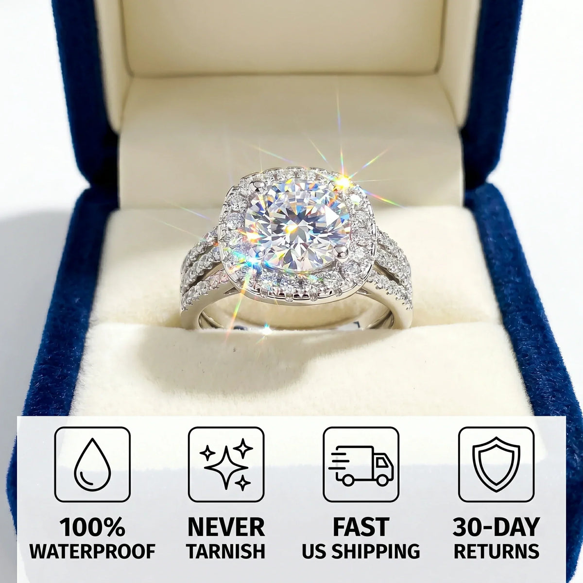 🚨 Only Today: 90% OFF |The Flawless $10k Illusion Ring | VVS1 Lab-Grown Diamond (Tarnish-Free)