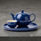 Midnight Blue Ceramic Solo Tea Set