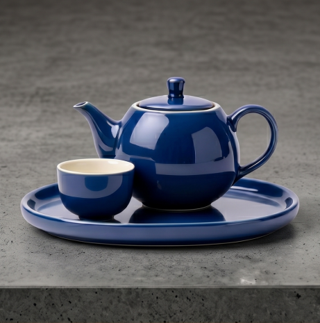 Midnight Blue Ceramic Solo Tea Set
