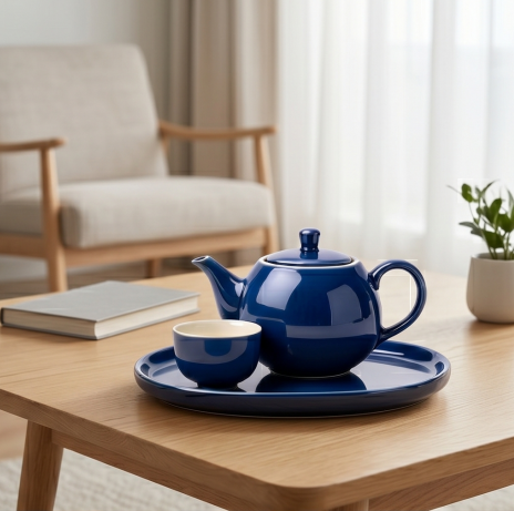 Midnight Blue Ceramic Solo Tea Set