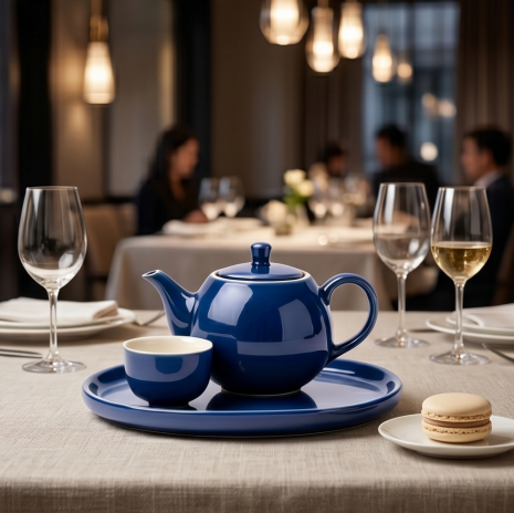 Midnight Blue Ceramic Solo Tea Set