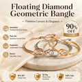 🔥🔥 LAST DAY 90% OFF : Floating Diamond Geometric Bangle – Timeless Luxury &amp; Kinetic Brilliance