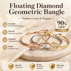 🔥🔥 LAST DAY 90% OFF : Floating Diamond Geometric Bangle – Timeless Luxury &amp; Kinetic Brilliance