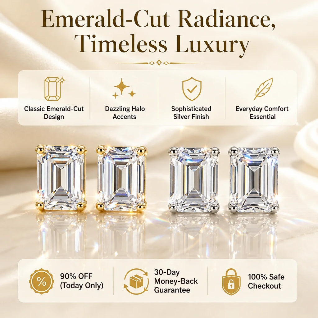 🔥 LAST DAY 90% OFF: The Premium Step-Cut Moissanite Studs (Passes Diamond Tester!)