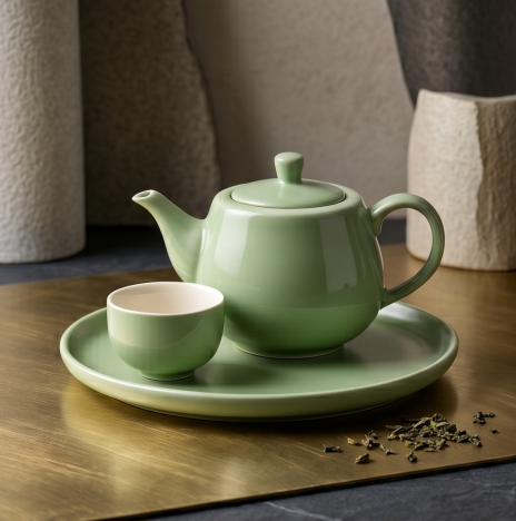 Sage Green Ceramic Solo Tea Set