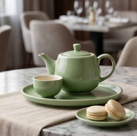 Sage Green Ceramic Solo Tea Set
