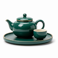Emerald Green Gold-Rimmed Solo Tea Set