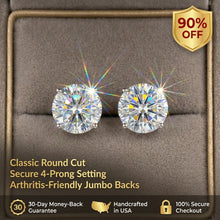 1-6.00 CTW Classic Round Lab-Created Diamond Stud Earrings - Secure 4-Prong & Hypoallergenic-Last Day Sale🔥90% OFF