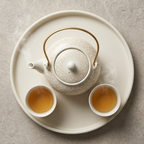 Gilded Halo Geometric Ceramic Tea Set