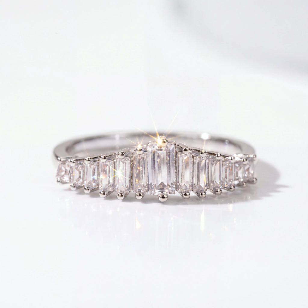 Graduated Baguette Moissanite Band — SKU1
