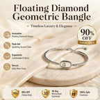 🔥🔥 LAST DAY 90% OFF : Floating Diamond Geometric Bangle – Timeless Luxury &amp; Kinetic Brilliance