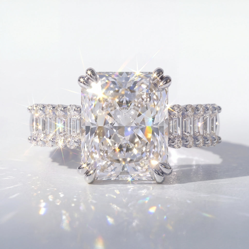 Ice-Flower Radiant Moissanite Ring — SKU1