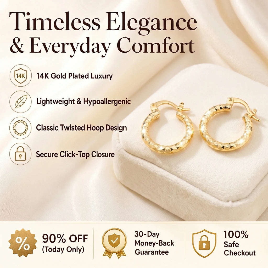 🔥 LAST DAY 90% OFF : The Minimalist "Weightless 14K" Everyday Hoops