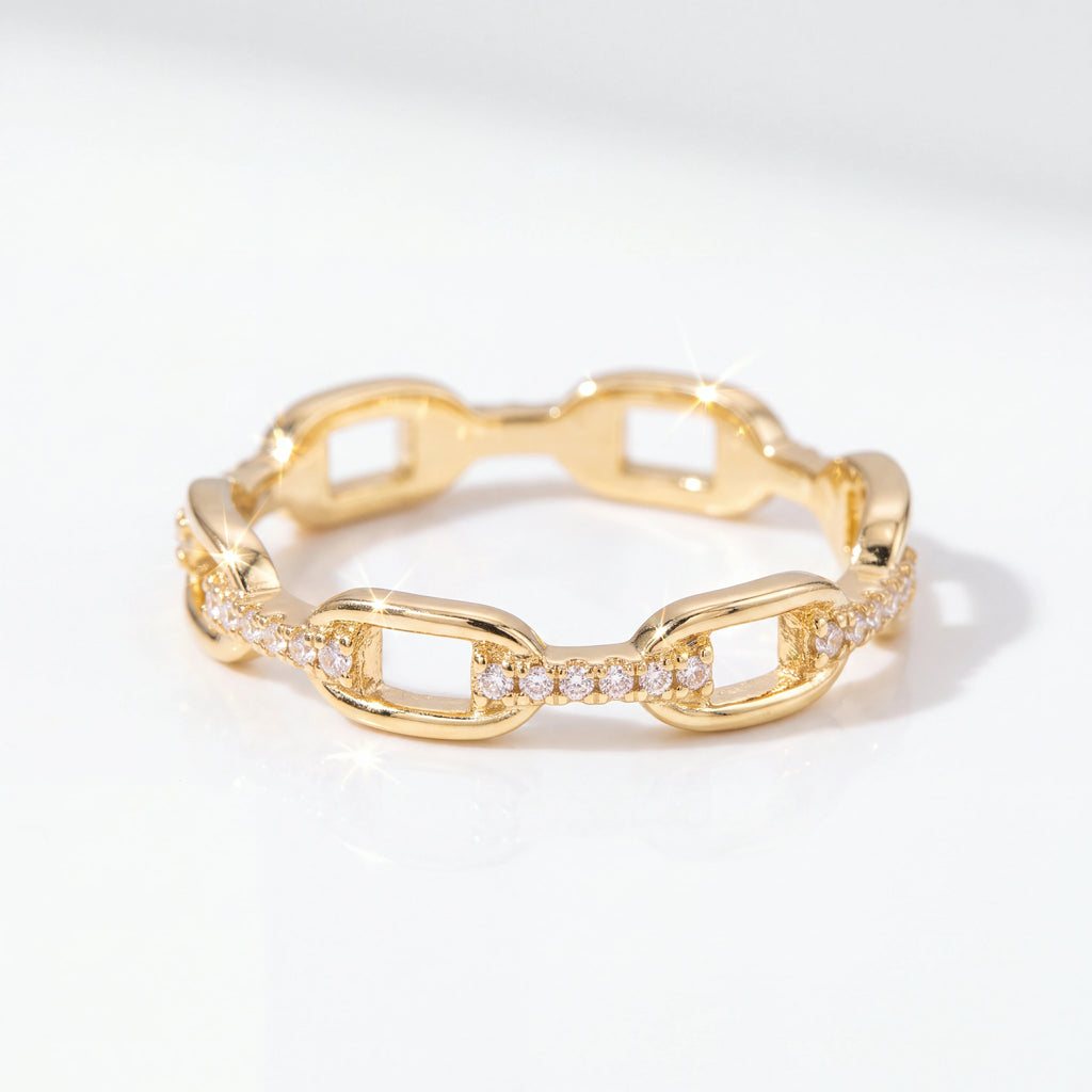 Linked Elegance with a Touch of Moissanite Sparkle — color option one