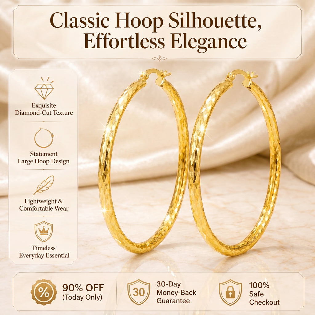 🔥 LAST DAY 90% OFF: The "Diamond-Cut" Lightweight Statement Hoops