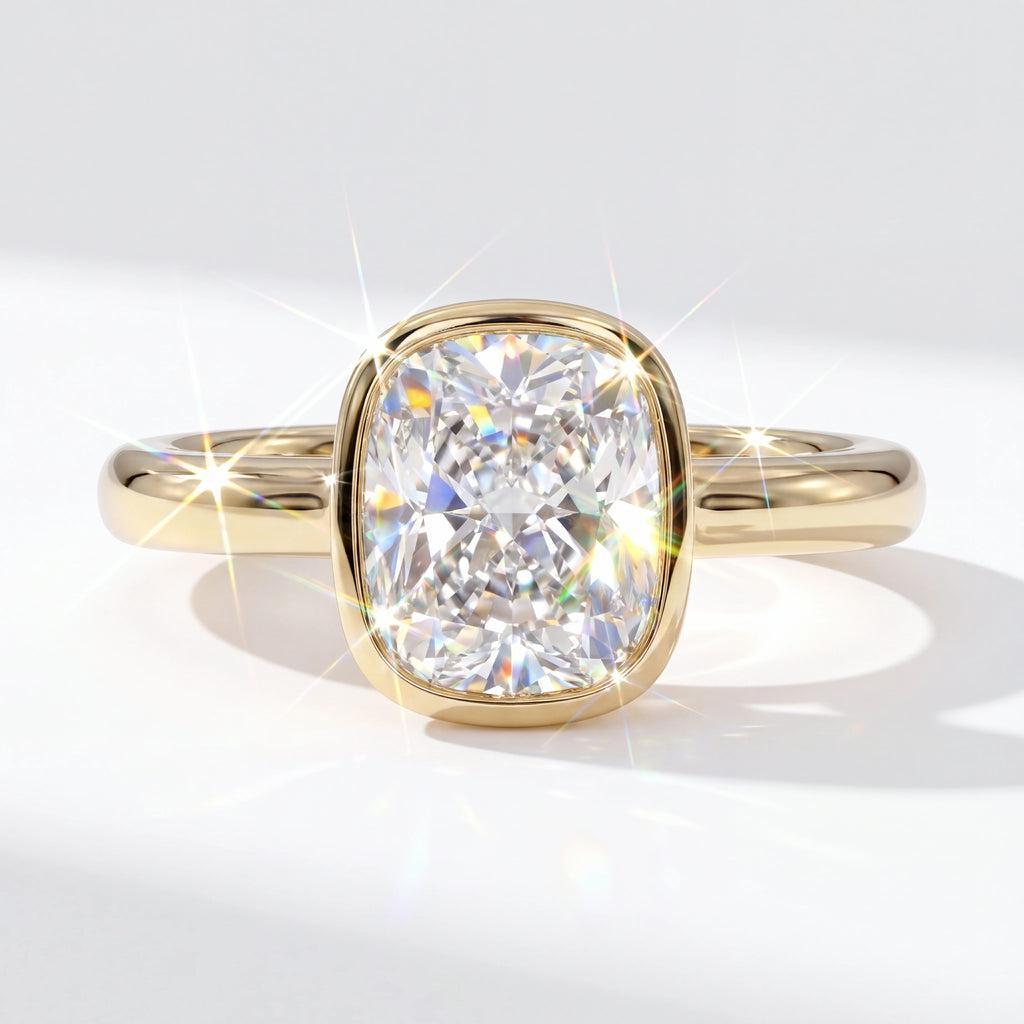 Cushion-Cut Sparkle Framed by a Smooth Bezel — color option two