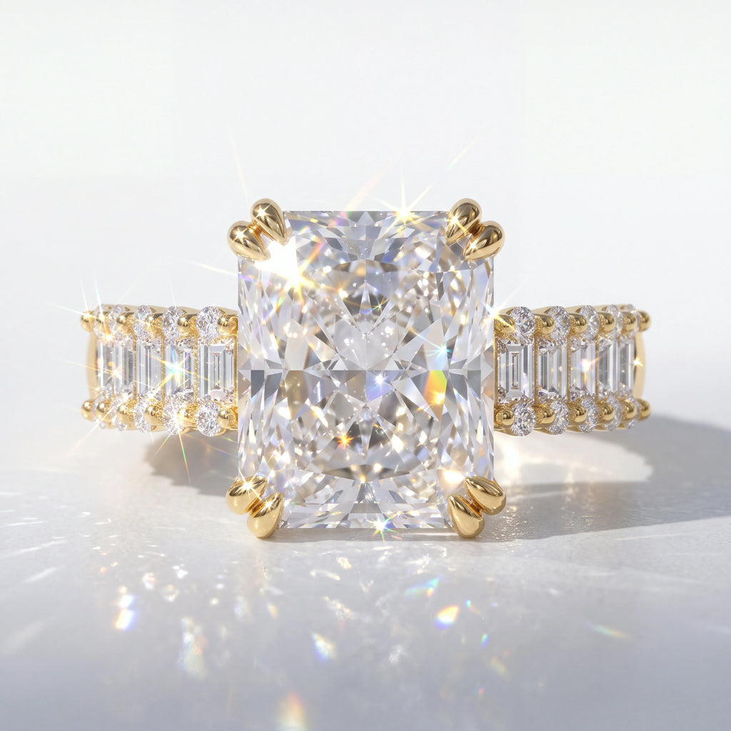 Ice-Flower Radiant Moissanite Ring — SKU2