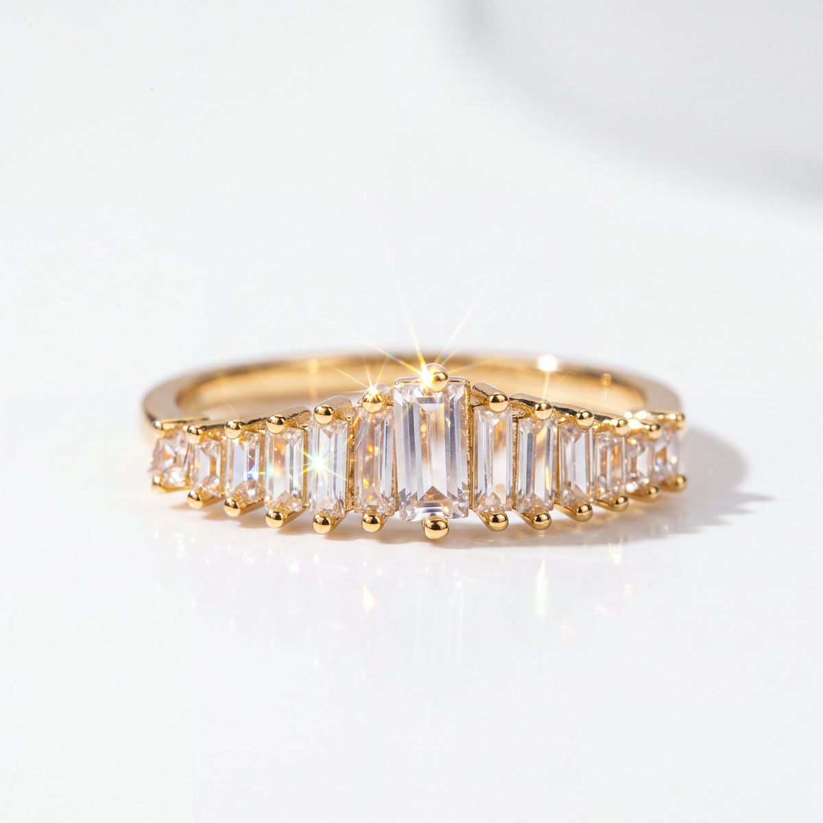 Graduated Baguette Moissanite Band — SKU2