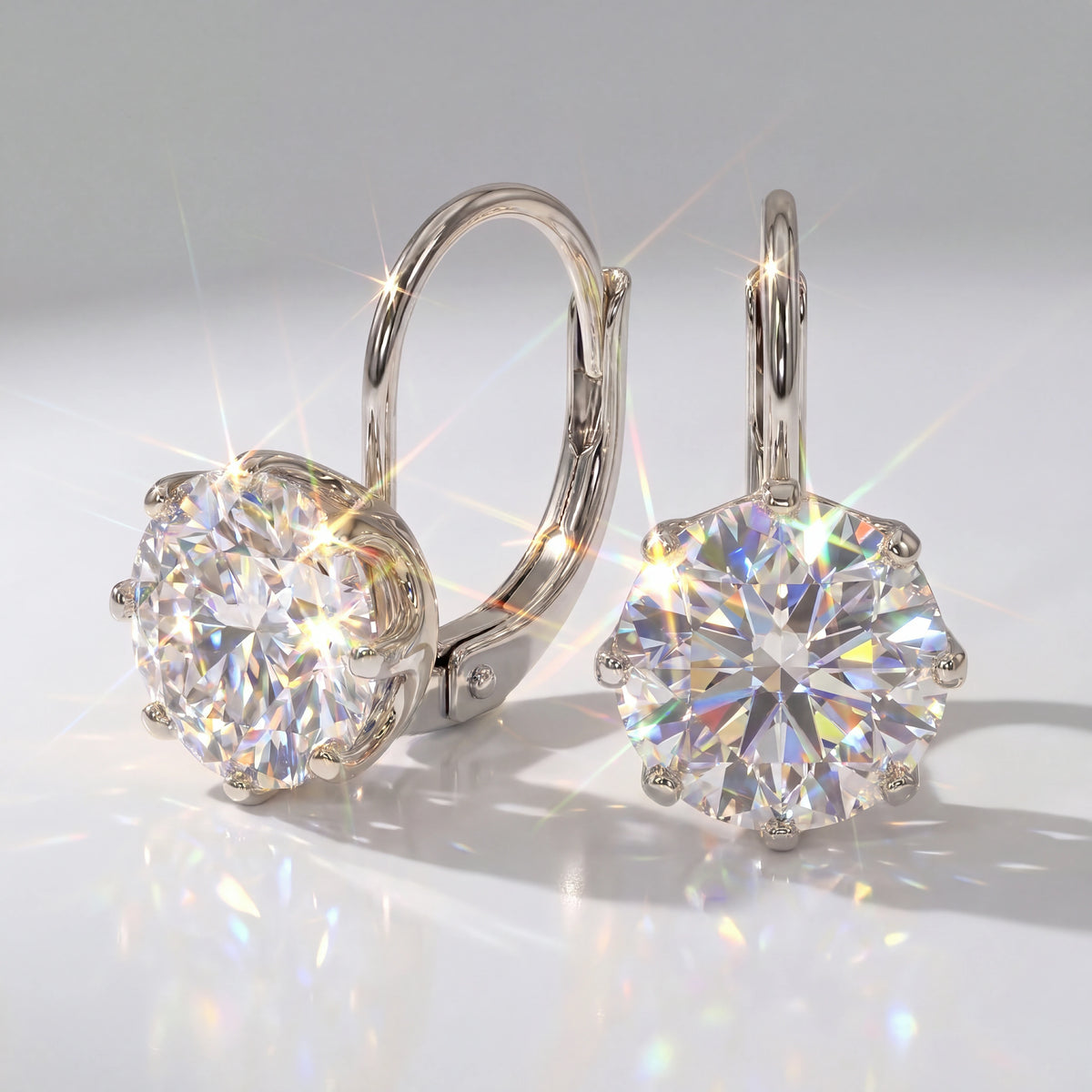 A Classic Solitaire Drop with a Leverback Closure — color option two