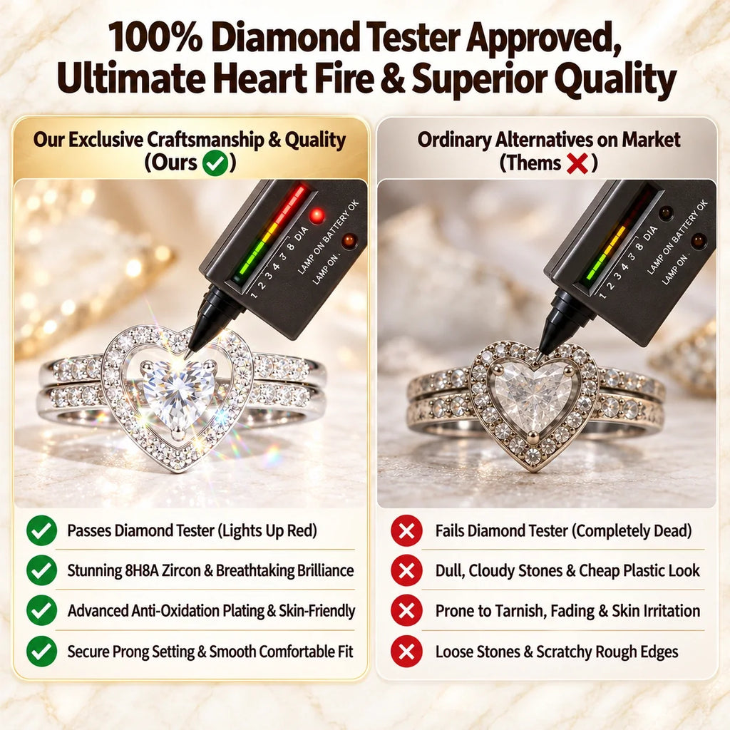 🔥 LAST DAY 90% OFF | Heart-in-Heart Moissanite Stacking Ring Set – Romantic Layered Sparkle & Versatile Two-Piece Styling